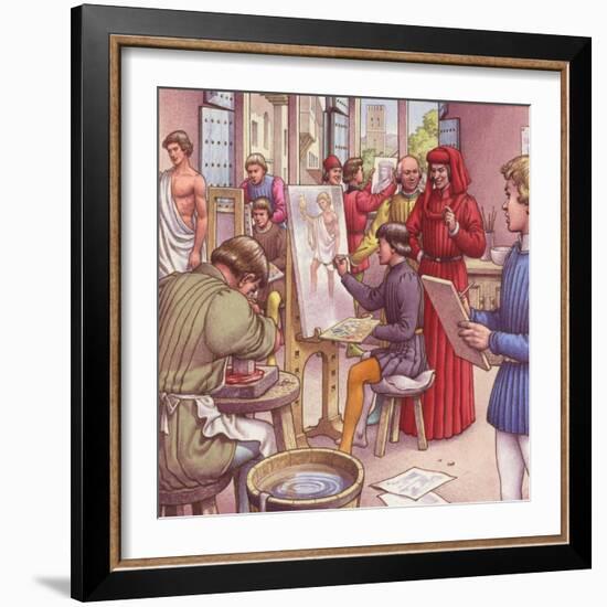 Lorenzo De Medici Visits the School for Artists-Pat Nicolle-Framed Giclee Print