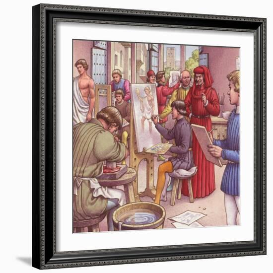 Lorenzo De Medici Visits the School for Artists-Pat Nicolle-Framed Giclee Print