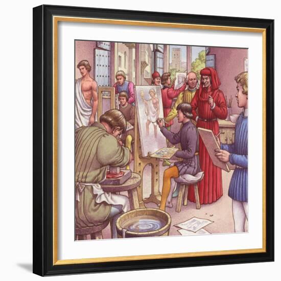 Lorenzo De Medici Visits the School for Artists-Pat Nicolle-Framed Giclee Print