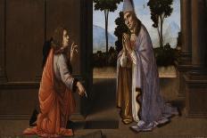 The Virgin and Child between Saint John and Saint Sebastian (Oil on Panel)-Lorenzo di Credi-Giclee Print