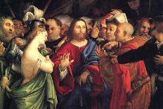 Christ and the Adulteress by Lotto-Lorenzo Lotto-Art Print
