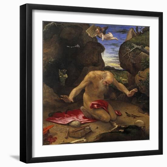 Lorenzo Lotto / Penitent Saint Jerome, 1546-Lorenzo Lotto-Framed Giclee Print