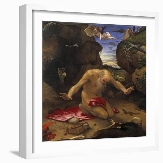 Lorenzo Lotto / Penitent Saint Jerome, 1546-Lorenzo Lotto-Framed Giclee Print