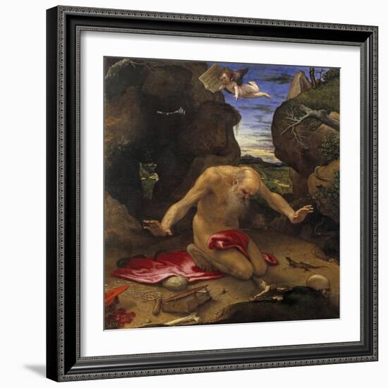 Lorenzo Lotto / Penitent Saint Jerome, 1546-Lorenzo Lotto-Framed Giclee Print