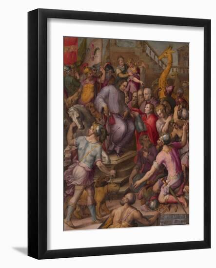 Lorenzo the Magnificent Receives the Tribute of the Ambassadors, 1556-1558-Giorgio Vasari-Framed Giclee Print