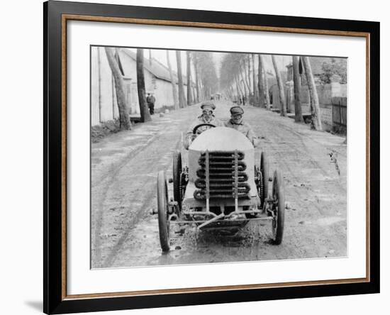 Lorraine Barrow at the Wheel of a De Dietrich, Paris to Madrid Race, 1903-null-Framed Photographic Print