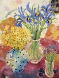 Yellow Tulips in a Blue and Gold Pot-Lorraine Platt-Framed Giclee Print