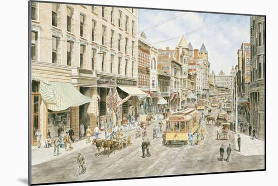 Los Angeles, 3Rd & Spring-Stanton Manolakas-Mounted Giclee Print