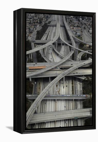 Los Angeles, Aerial of Judge Harry Pregerson Interchange and Highway-David Wall-Framed Premier Image Canvas