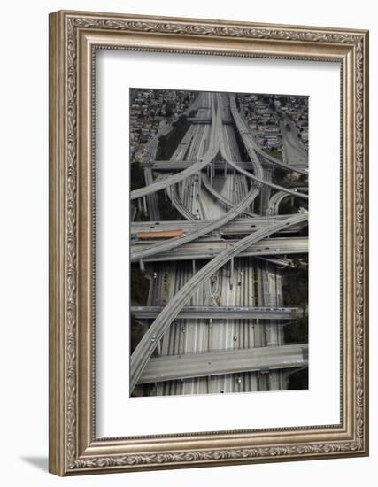 Los Angeles, Aerial of Judge Harry Pregerson Interchange and Highway-David Wall-Framed Photographic Print