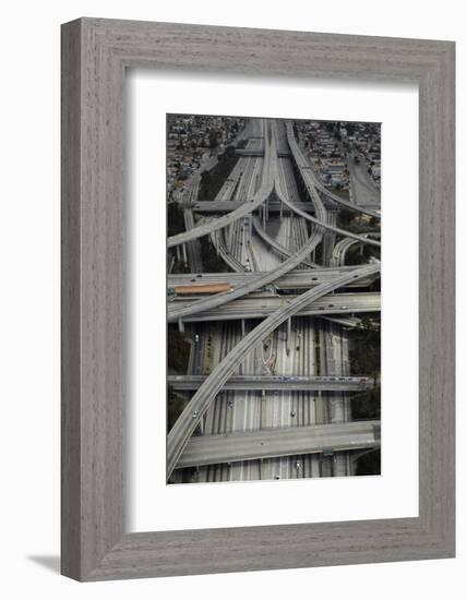 Los Angeles, Aerial of Judge Harry Pregerson Interchange and Highway-David Wall-Framed Photographic Print