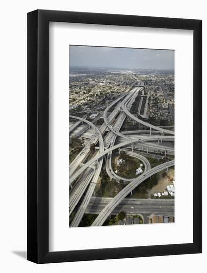 Los Angeles, Aerial of Judge Harry Pregerson Interchange and Highway-David Wall-Framed Photographic Print