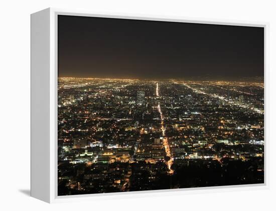 Los Angeles at Night, Los Angeles, California, United States of America, North America-Wendy Connett-Framed Premier Image Canvas