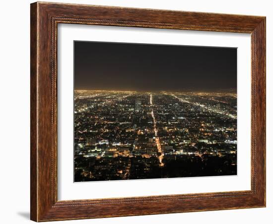 Los Angeles at Night, Los Angeles, California, United States of America, North America-Wendy Connett-Framed Photographic Print