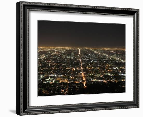 Los Angeles at Night, Los Angeles, California, United States of America, North America-Wendy Connett-Framed Photographic Print