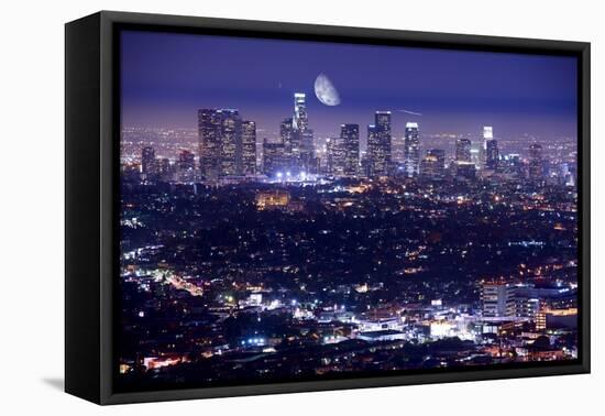 Los Angeles at Night-duallogic-Framed Premier Image Canvas