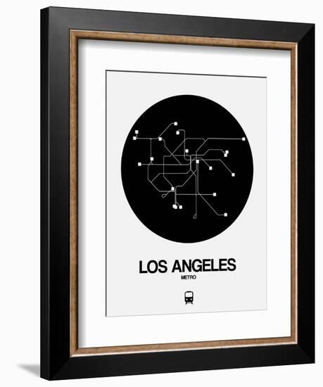 Los Angeles Black Subway Map-NaxArt-Framed Art Print