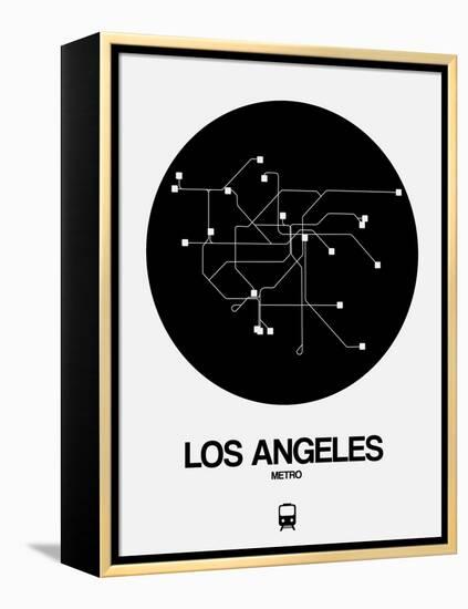 Los Angeles Black Subway Map-NaxArt-Framed Stretched Canvas