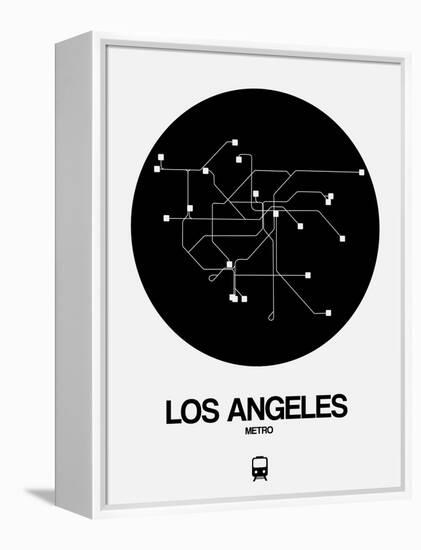 Los Angeles Black Subway Map-NaxArt-Framed Stretched Canvas