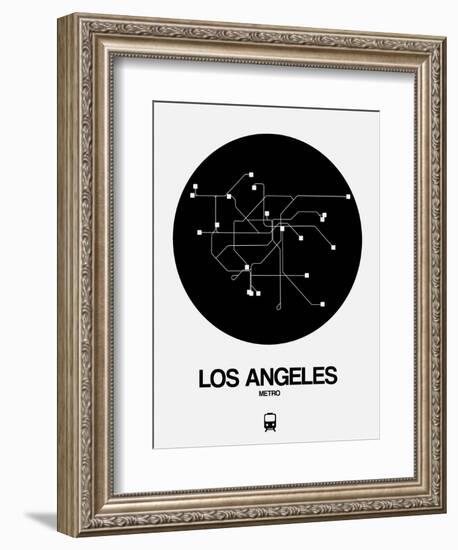 Los Angeles Black Subway Map-NaxArt-Framed Art Print