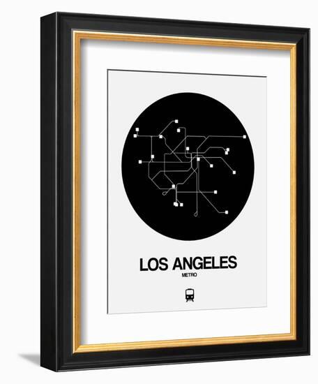 Los Angeles Black Subway Map-NaxArt-Framed Art Print