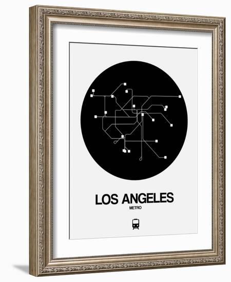Los Angeles Black Subway Map-NaxArt-Framed Art Print