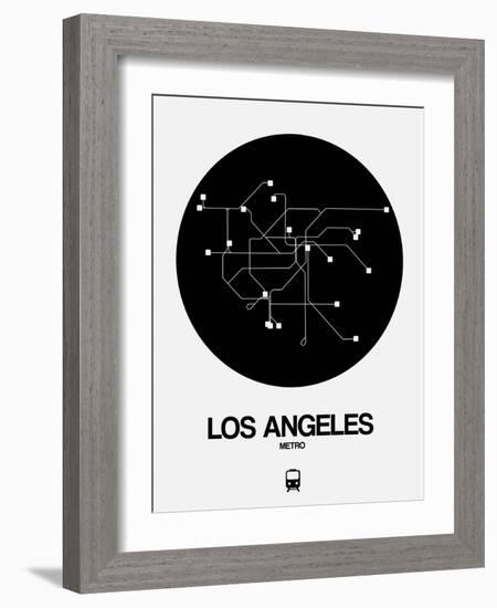 Los Angeles Black Subway Map-NaxArt-Framed Art Print