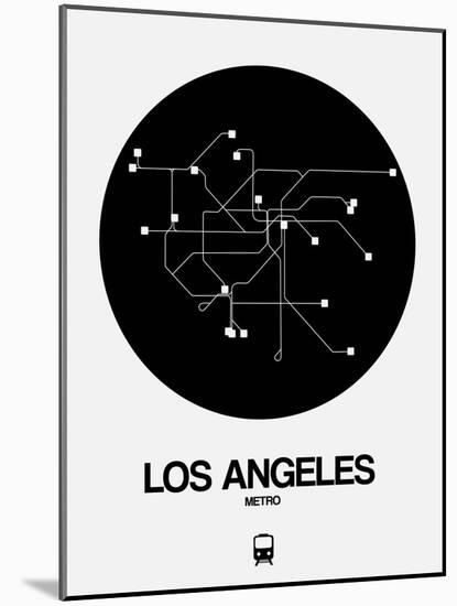 Los Angeles Black Subway Map-NaxArt-Mounted Art Print