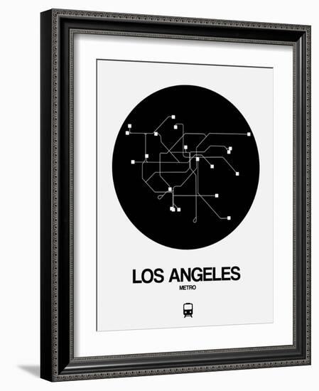 Los Angeles Black Subway Map-NaxArt-Framed Art Print