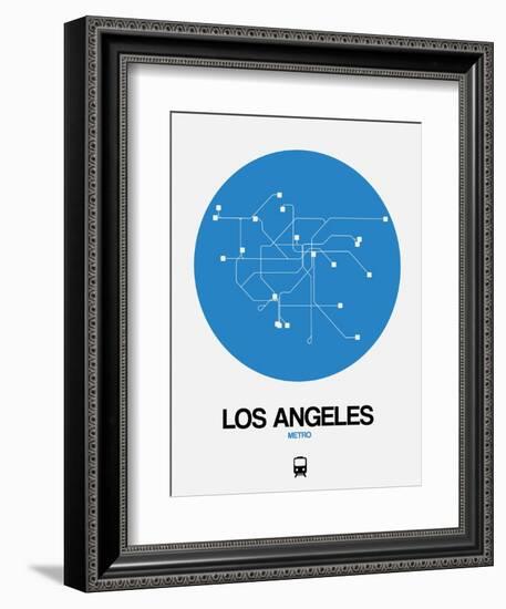 Los Angeles Blue Subway Map-NaxArt-Framed Art Print