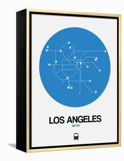 Los Angeles Blue Subway Map-NaxArt-Framed Stretched Canvas