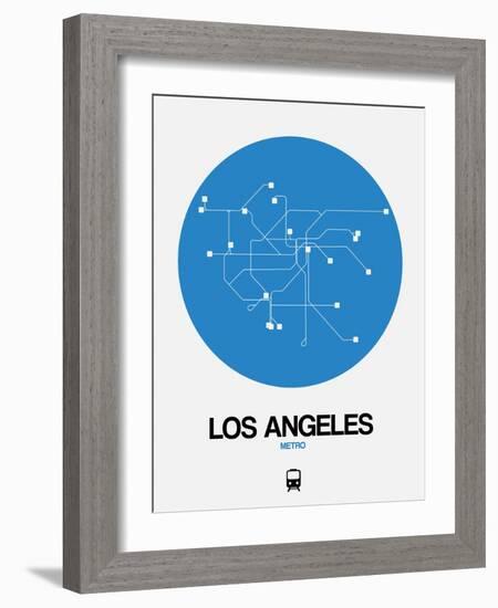 Los Angeles Blue Subway Map-NaxArt-Framed Art Print