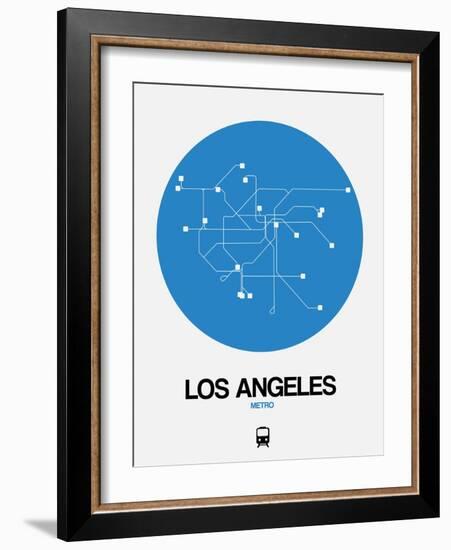 Los Angeles Blue Subway Map-NaxArt-Framed Art Print