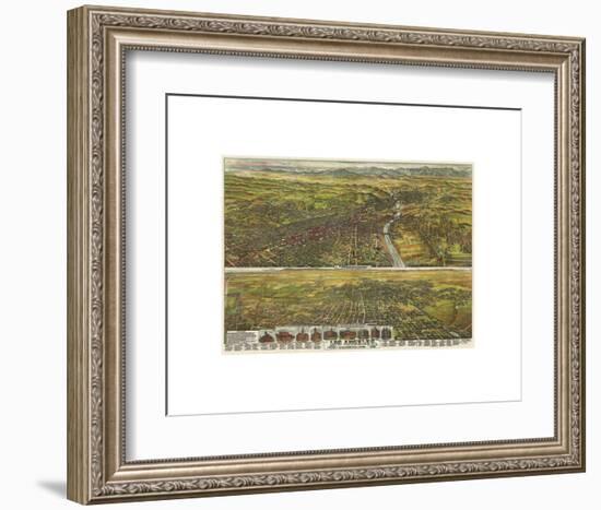 Los Angeles, California, 1894-B^W^ Pierce-Framed Art Print