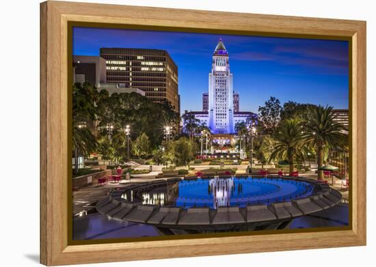 Los Angeles, California at City Hall.-SeanPavonePhoto-Framed Premier Image Canvas