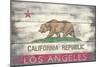 Los Angeles, California - Barnwood State Flag-Lantern Press-Mounted Art Print