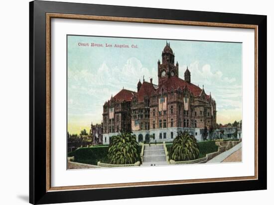 Los Angeles, California - Exterior View of the Court House-Lantern Press-Framed Art Print