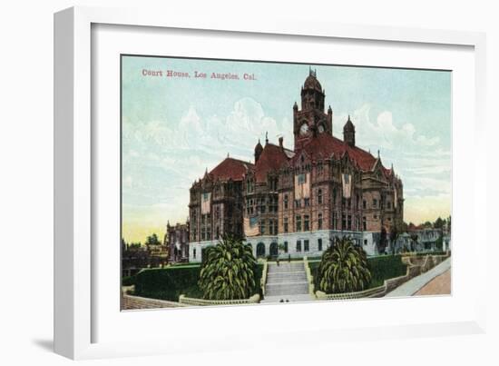 Los Angeles, California - Exterior View of the Court House-Lantern Press-Framed Art Print