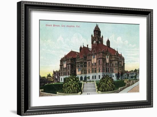 Los Angeles, California - Exterior View of the Court House-Lantern Press-Framed Art Print