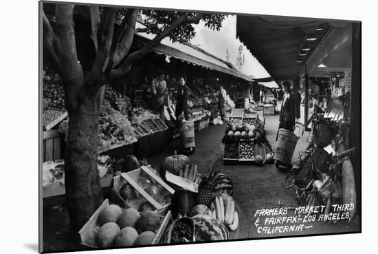 Los Angeles, California - Farmers Market on Third and Fairfax-Lantern Press-Mounted Art Print