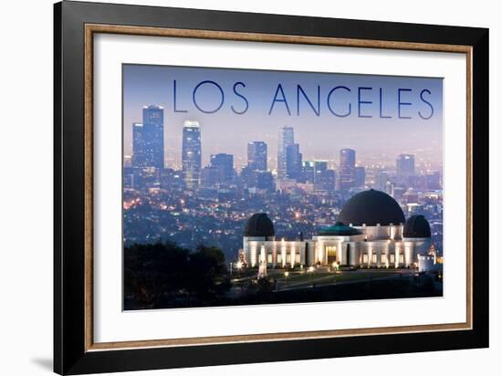 Los Angeles, California - Griffith Observatory and Skyline-Lantern Press-Framed Art Print