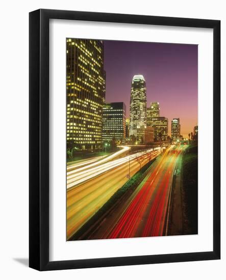 Los Angeles, California, Harbor Freeway, twilight-Stuart Westmorland-Framed Photographic Print