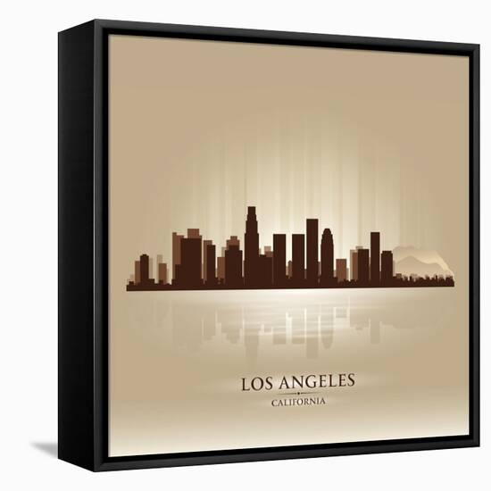 Los Angeles, California Skyline City Silhouette-Yurkaimmortal-Framed Stretched Canvas