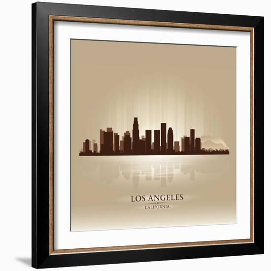 Los Angeles, California Skyline City Silhouette-Yurkaimmortal-Framed Art Print