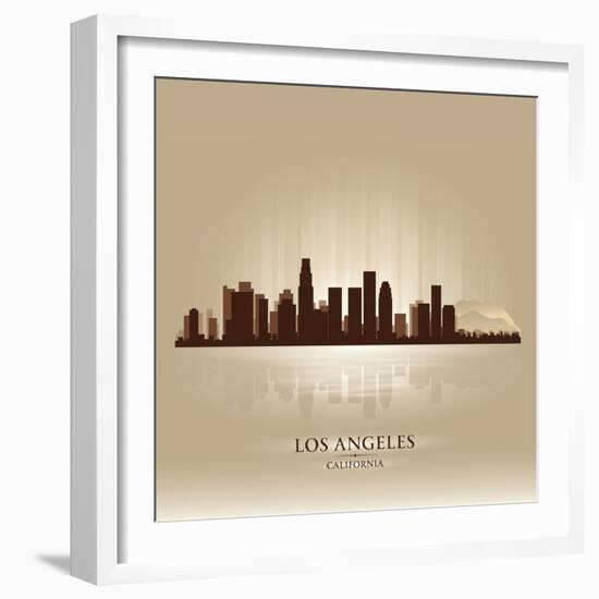 Los Angeles, California Skyline City Silhouette-Yurkaimmortal-Framed Art Print