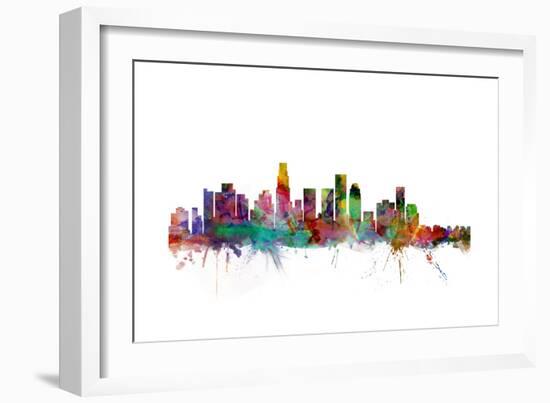 Los Angeles California Skyline-Michael Tompsett-Framed Art Print