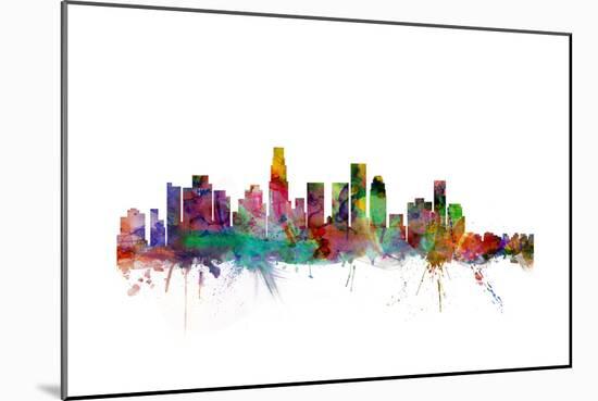 Los Angeles California Skyline-Michael Tompsett-Mounted Art Print