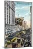 Los Angeles, California - Story Building View from Broadway and Sixth Street-Lantern Press-Mounted Art Print