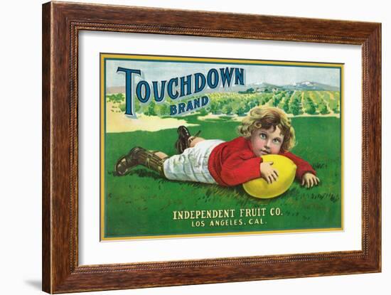 Los Angeles, California, Touchdown Brand Citrus Label-Lantern Press-Framed Art Print