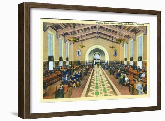 Los Angeles, California - Union Station Interior View of Waiting Room-Lantern Press-Framed Art Print